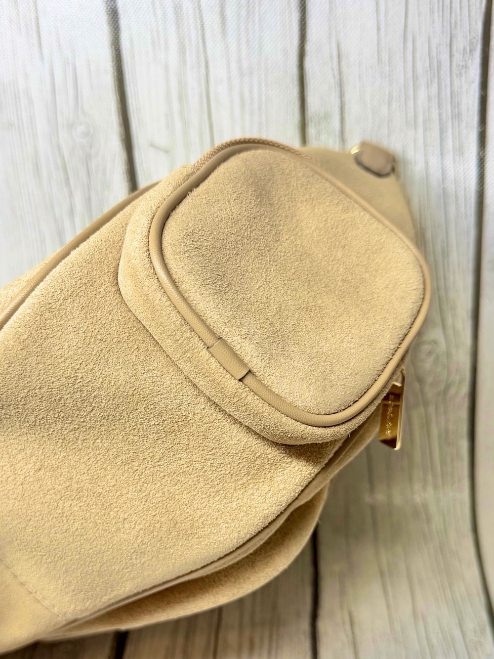 BRAND NEW Michael Kors Camel Merritt Medium Suede Convertible Shoulder Bag - Picture 10 of 14